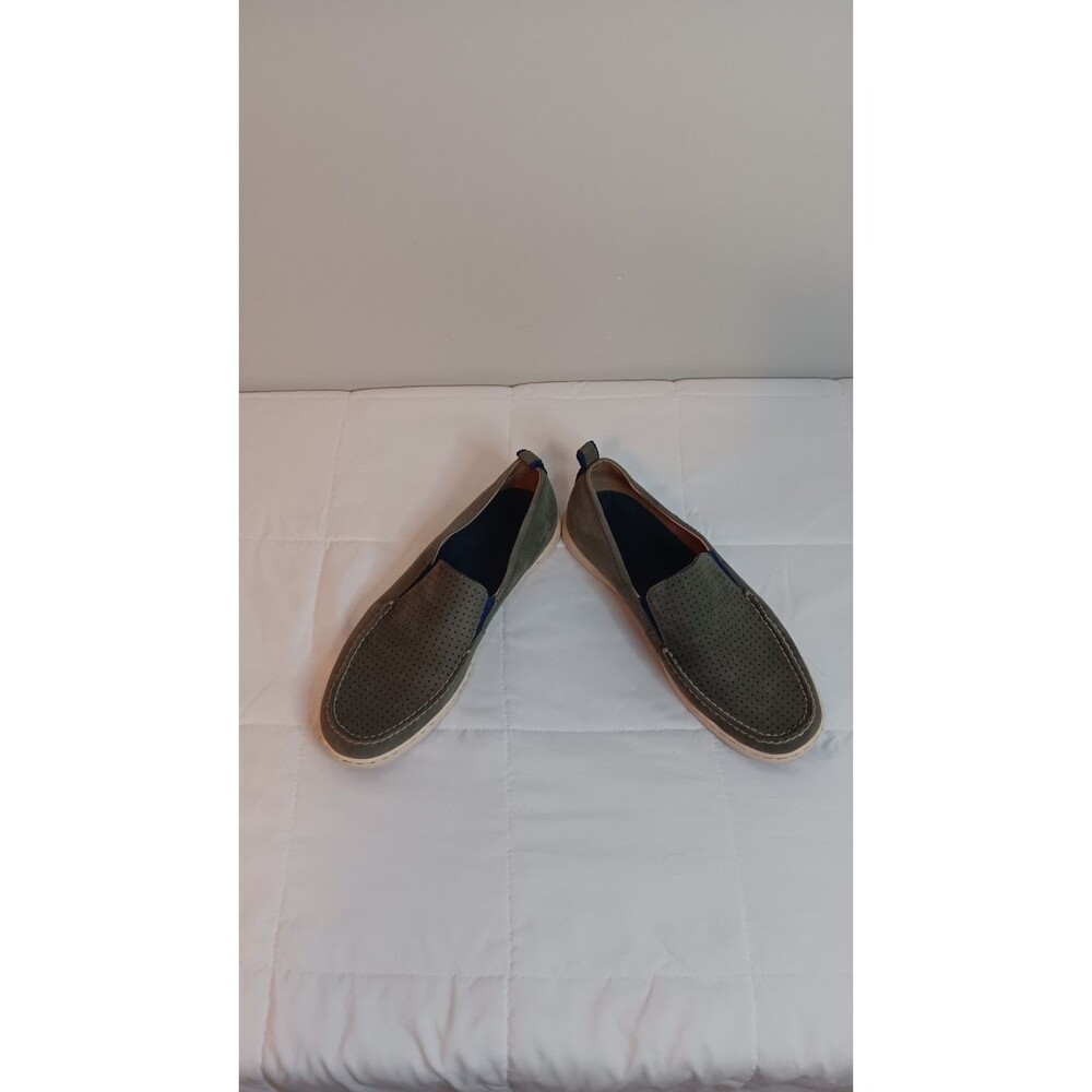 Tommy Bahama Hendry Leather Loafer Shoe Sz 10.5 Green Grey Color